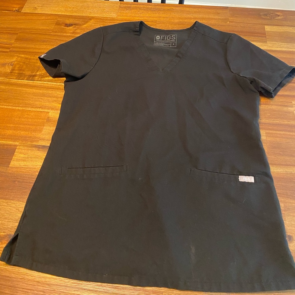 Figs Casma three pocket scrub top size small black
